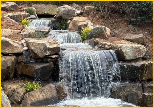 Waterfall at Cullman Park in Ballantyne