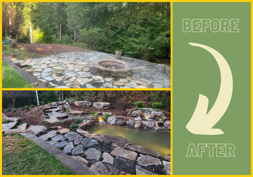 Koi Pond Transformation Weddington, NC