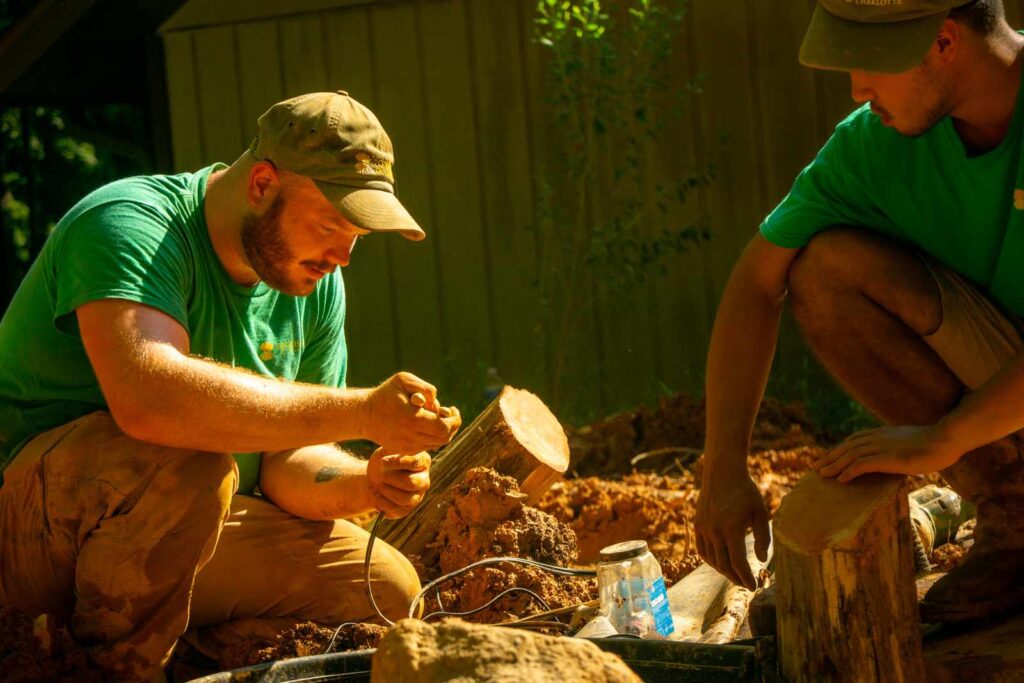 Kieran Boughner Hooking Up under water Pond Lights With Pondscapes of Charlotte