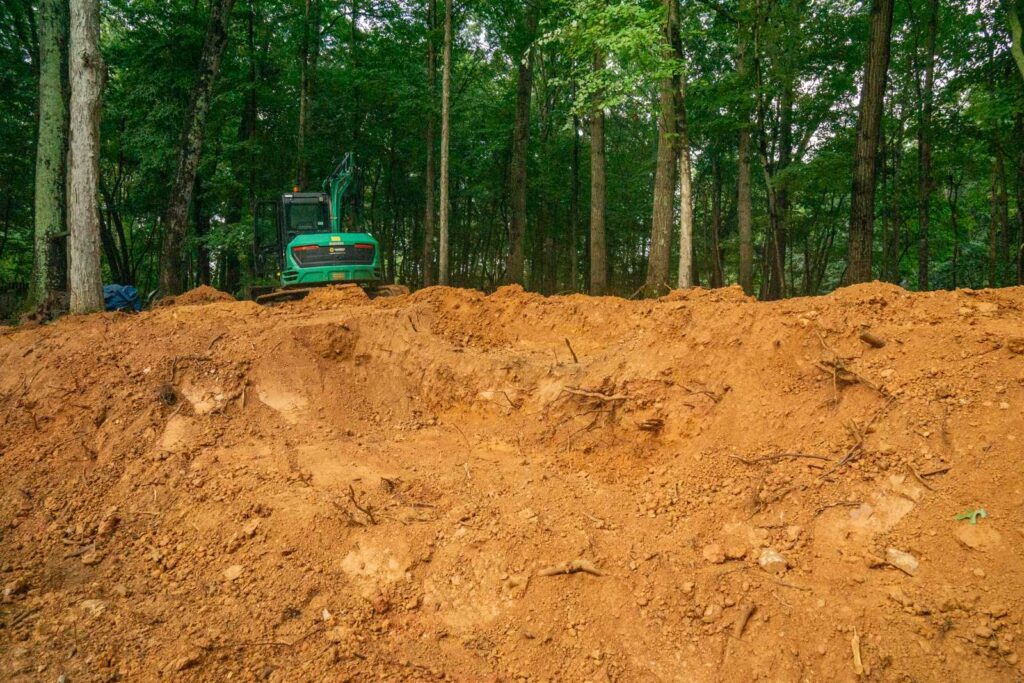 Digging out water feature in weddington , NC