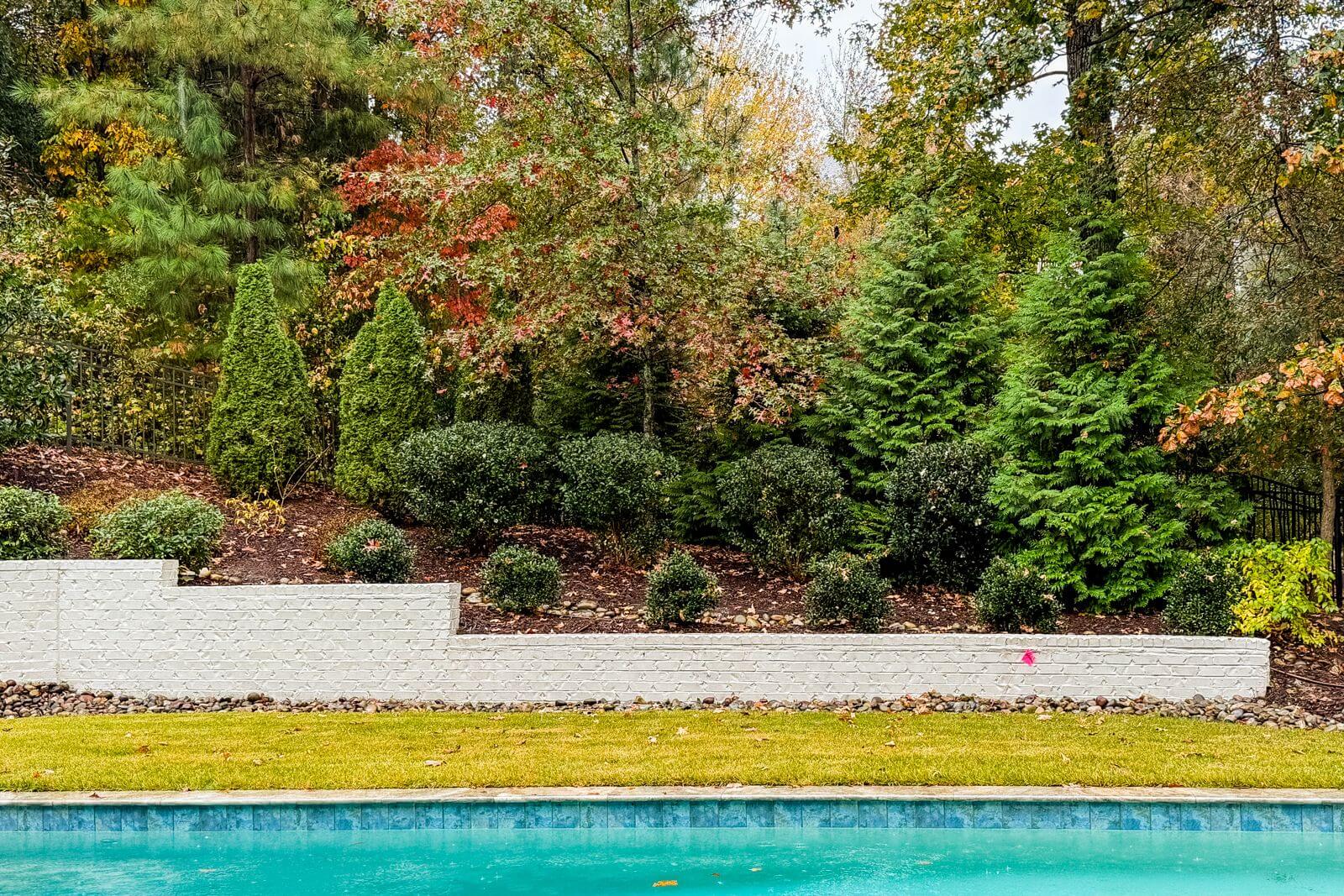 Before photo of backyard pondless water feature