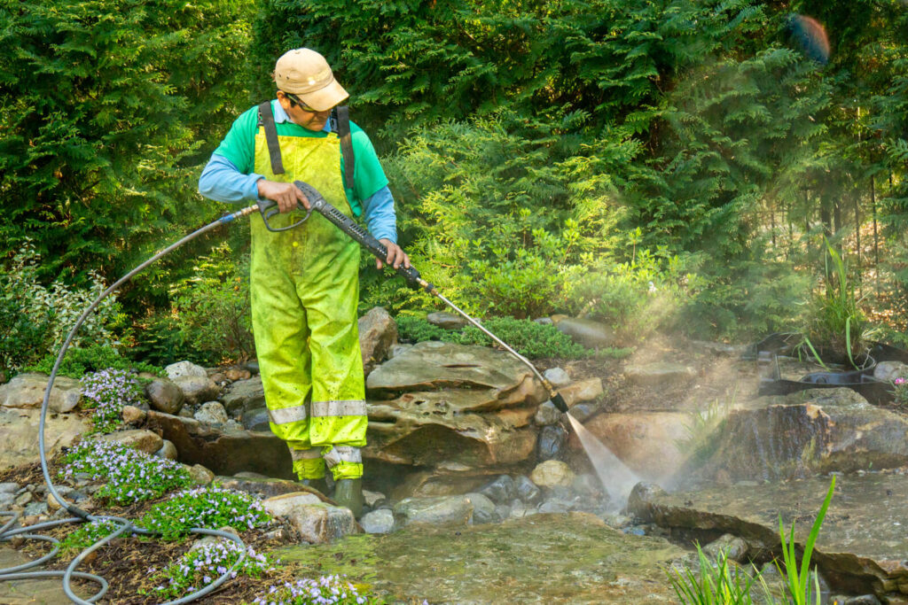 Pressure Washing During A Quarterly VIP Spring Clean Out in Waxhaw, NC