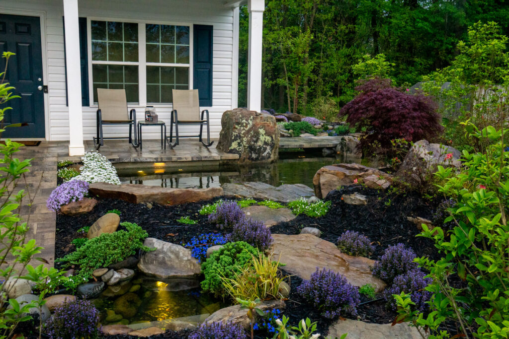 Nice garden pond during Spring