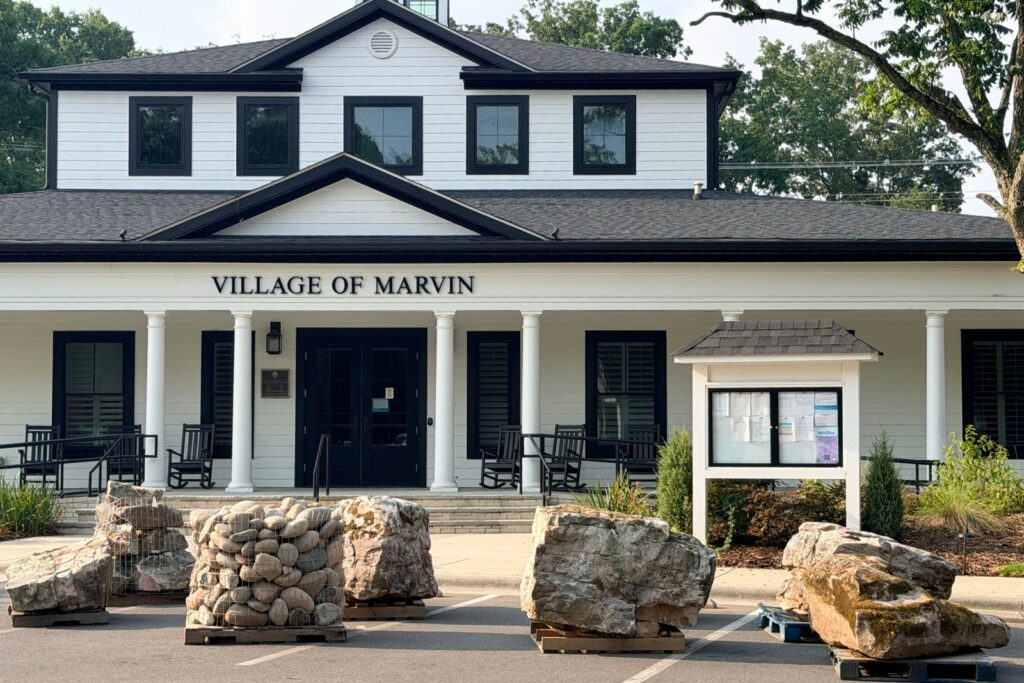Rocks delivery in Village of Marvin, NC.