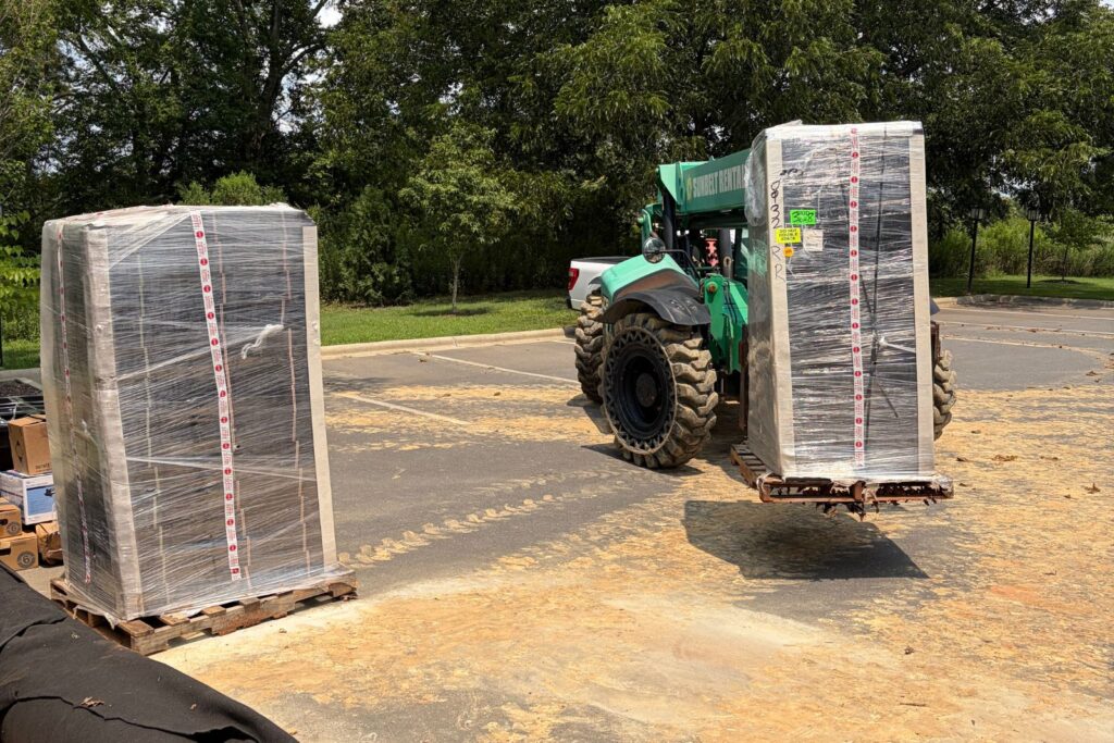 Materials being delivered on site for new feature.