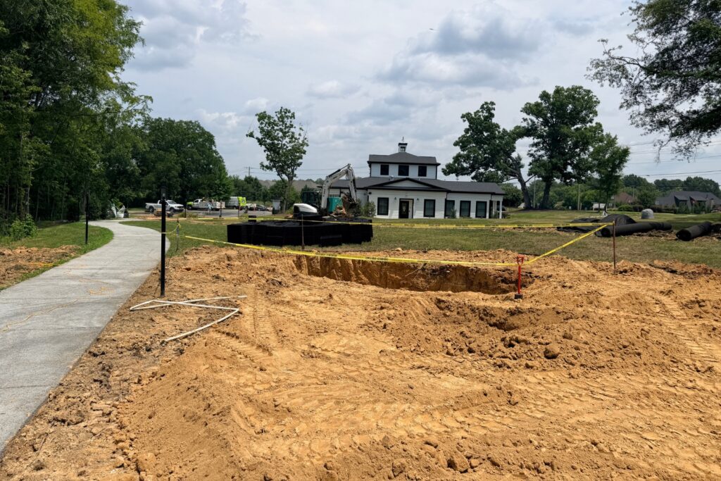 New water feature location at Houston Ross Park in Marvin, NC.