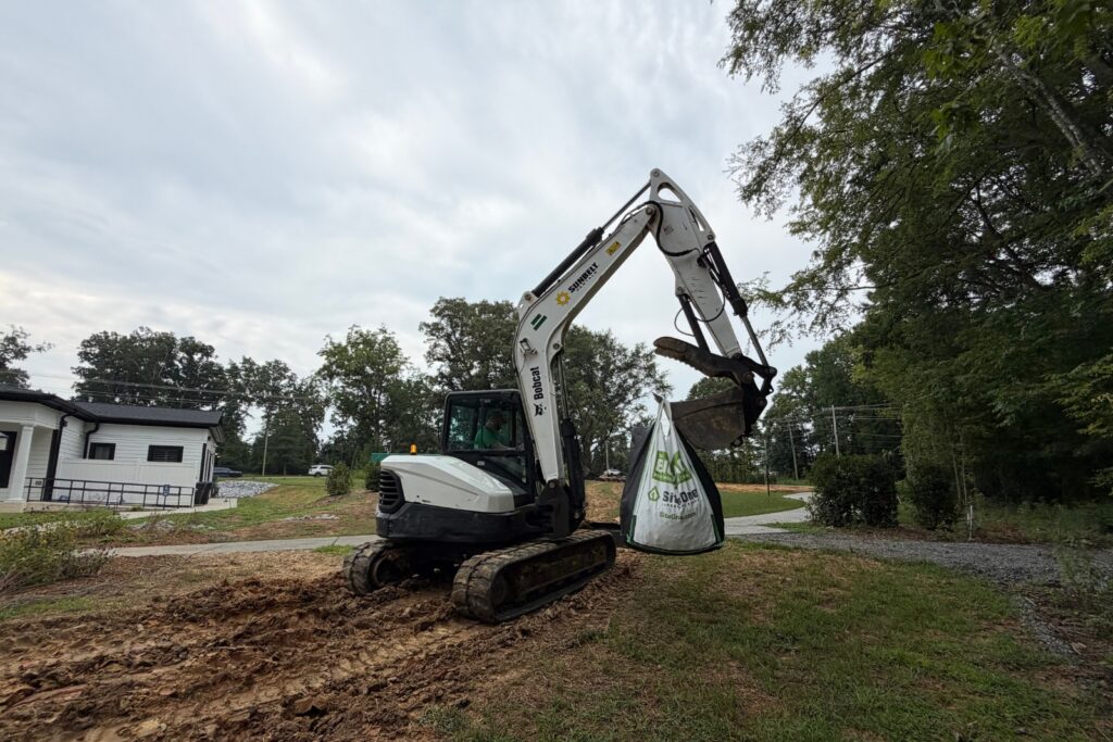 Excavator on site at Houston Ross Park in Marvin, NC.