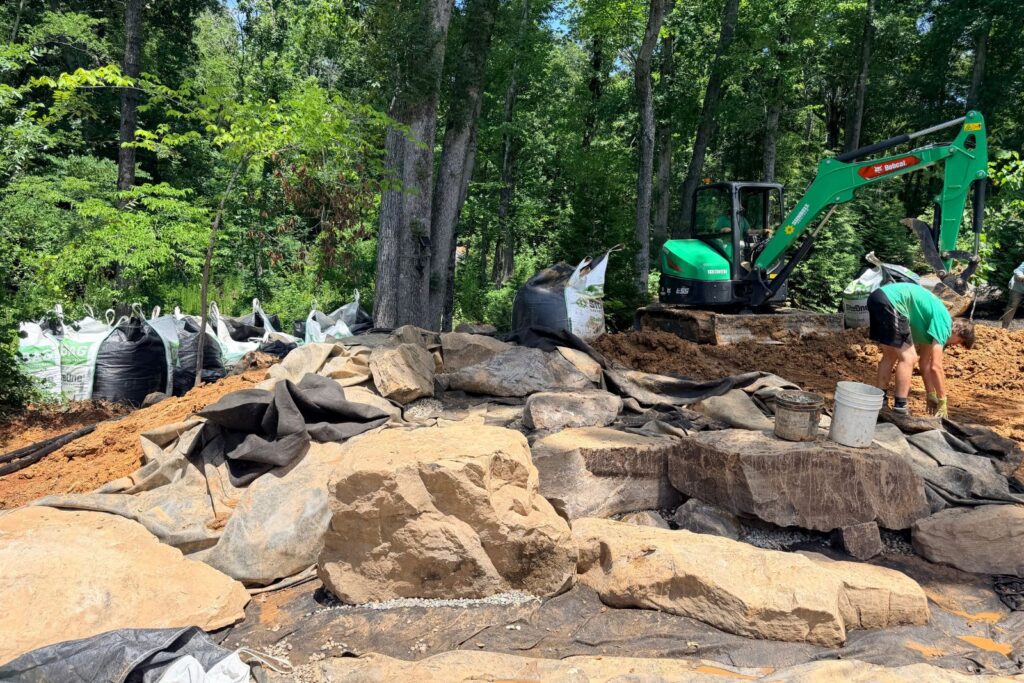 Building a pondless waterfall