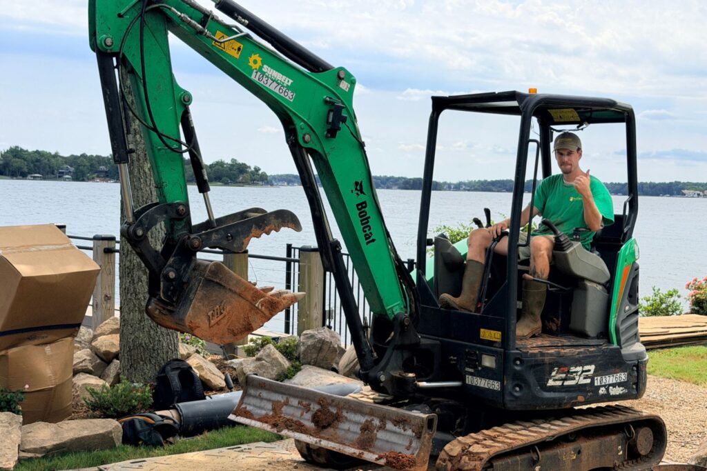 Braeden Branch in the excavator